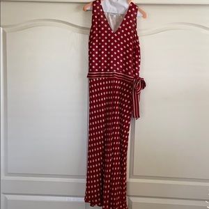 Red/cream polka dot dress